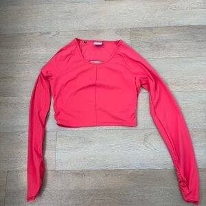 Gymshark Whitney Simmons Women's Pink Wrap Back Long Sleeve Crop Top - M